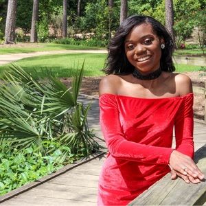 Velvet Red Bodycon Dress